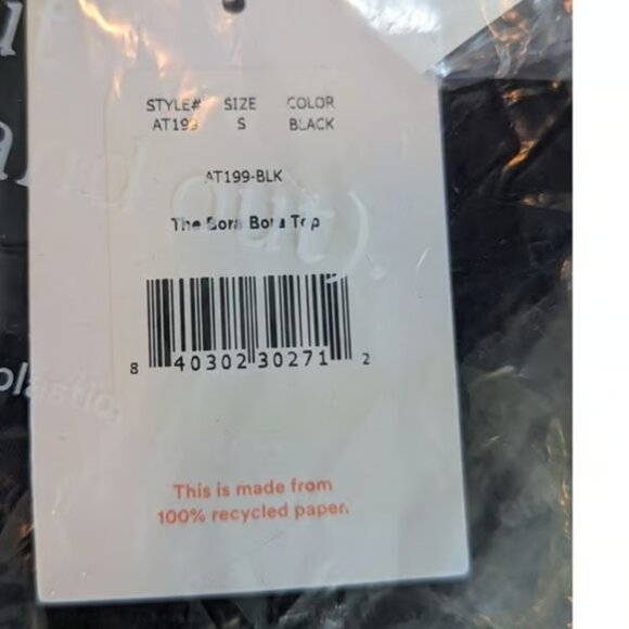 Andie Swim The Bora Bora Top Black Eco Nylon Size Small - Picture 5 of 10